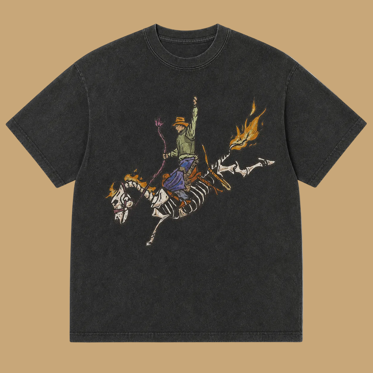 Flaming cowboy